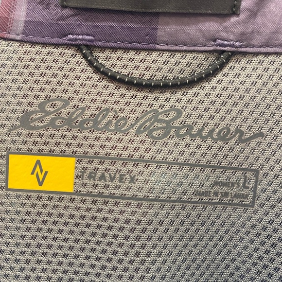 Eddie Bauer Purple Plaid Button-Down Shirt - Picture 4 of 6